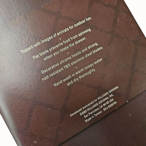 Williams Sonoma Chrome‎ Animal Skewers Set of 4 Grilling Kitchen Accessories New - Picture 6 of 6